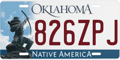 OK license plate 826ZPJ