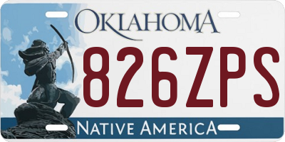 OK license plate 826ZPS