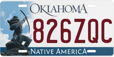 OK license plate 826ZQC