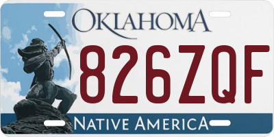 OK license plate 826ZQF