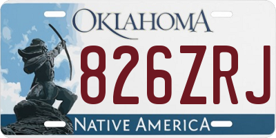 OK license plate 826ZRJ