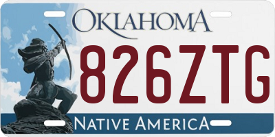 OK license plate 826ZTG