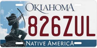 OK license plate 826ZUL