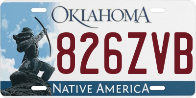 OK license plate 826ZVB