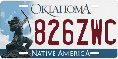 OK license plate 826ZWC