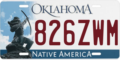 OK license plate 826ZWM