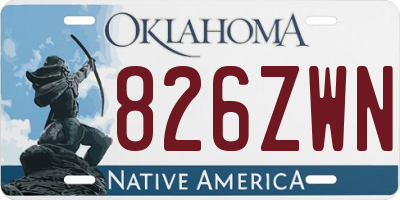 OK license plate 826ZWN