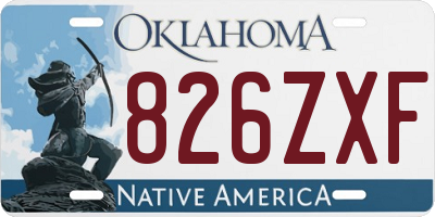 OK license plate 826ZXF