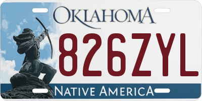 OK license plate 826ZYL