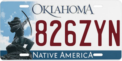 OK license plate 826ZYN