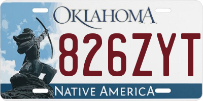 OK license plate 826ZYT
