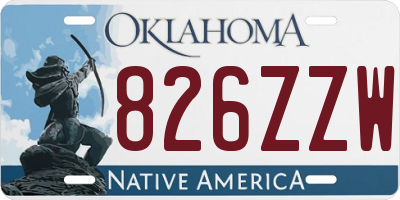 OK license plate 826ZZW