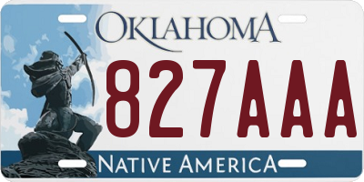 OK license plate 827AAA