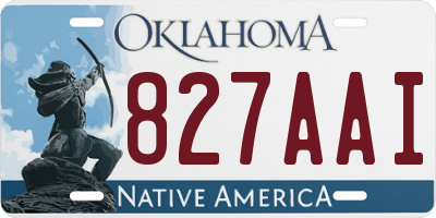 OK license plate 827AAI