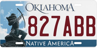 OK license plate 827ABB