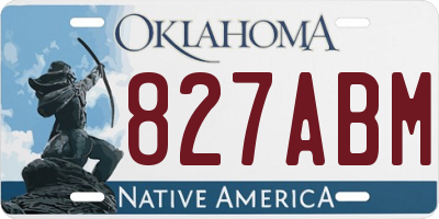 OK license plate 827ABM