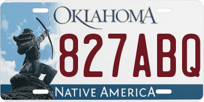OK license plate 827ABQ