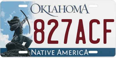 OK license plate 827ACF