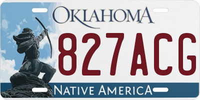 OK license plate 827ACG