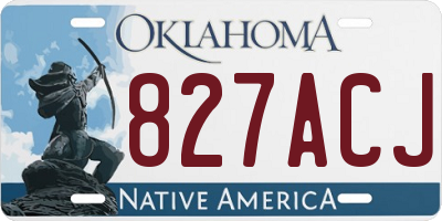 OK license plate 827ACJ