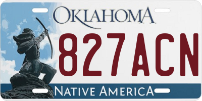 OK license plate 827ACN
