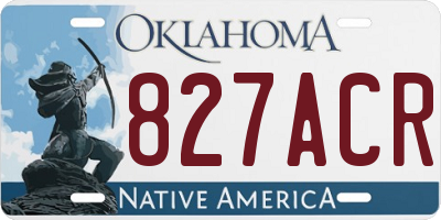 OK license plate 827ACR