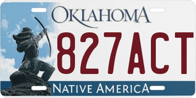 OK license plate 827ACT
