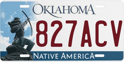 OK license plate 827ACV