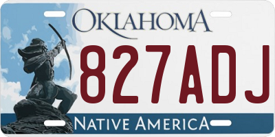 OK license plate 827ADJ