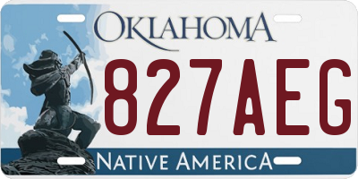 OK license plate 827AEG