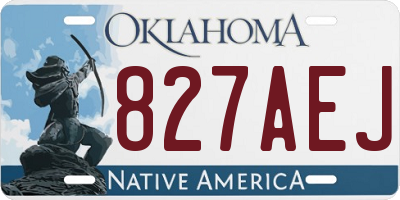 OK license plate 827AEJ