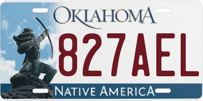 OK license plate 827AEL