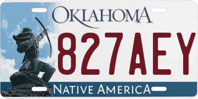 OK license plate 827AEY