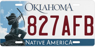 OK license plate 827AFB