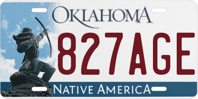 OK license plate 827AGE