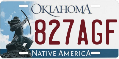 OK license plate 827AGF