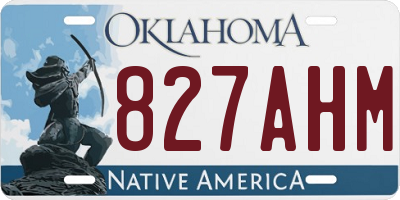 OK license plate 827AHM