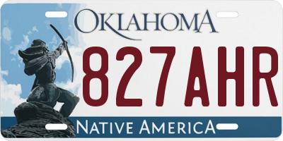 OK license plate 827AHR