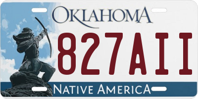 OK license plate 827AII