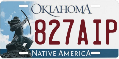 OK license plate 827AIP