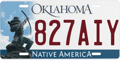 OK license plate 827AIY