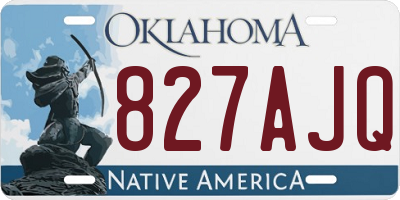 OK license plate 827AJQ