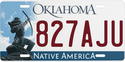 OK license plate 827AJU