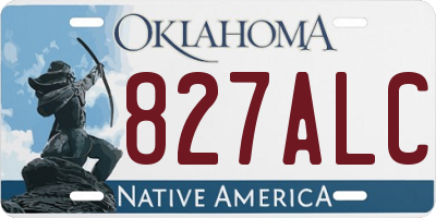 OK license plate 827ALC