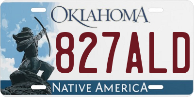 OK license plate 827ALD