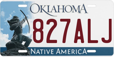 OK license plate 827ALJ