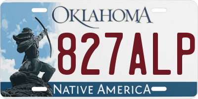 OK license plate 827ALP