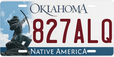 OK license plate 827ALQ