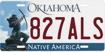 OK license plate 827ALS