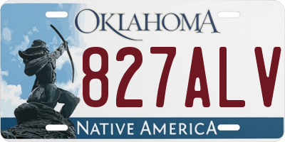 OK license plate 827ALV
